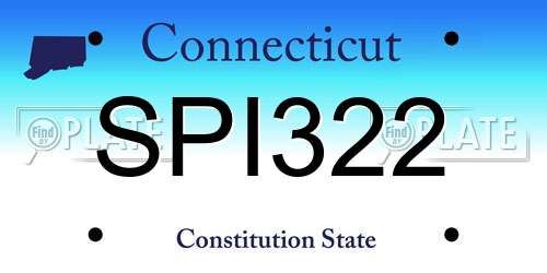SPI322 Connecticut License Plate
