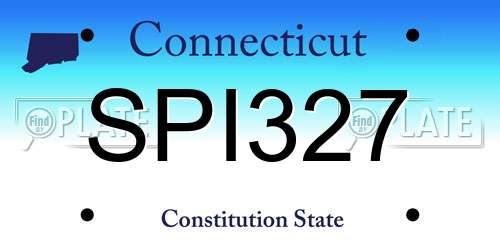 SPI327 Connecticut License Plate