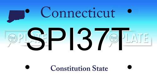 SPI37T Connecticut License Plate