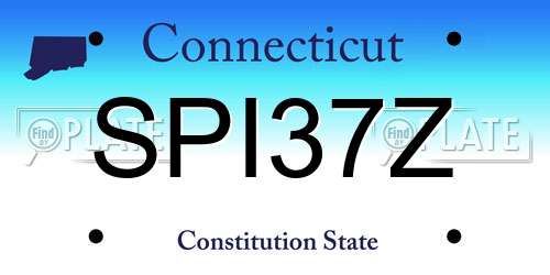 SPI37Z Connecticut License Plate
