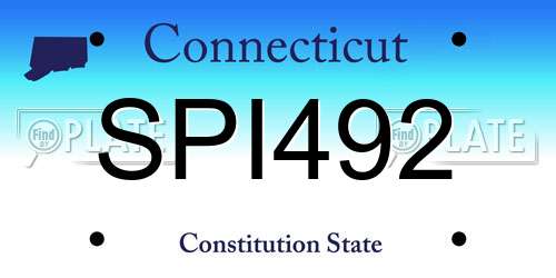 SPI492 Connecticut License Plate