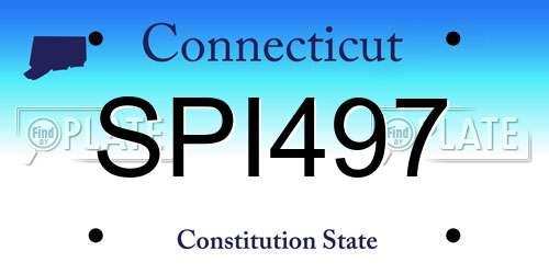 SPI497 Connecticut License Plate
