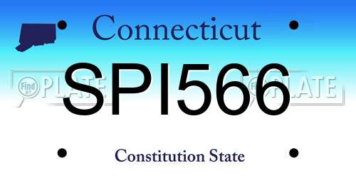 SPI566 Connecticut License Plate
