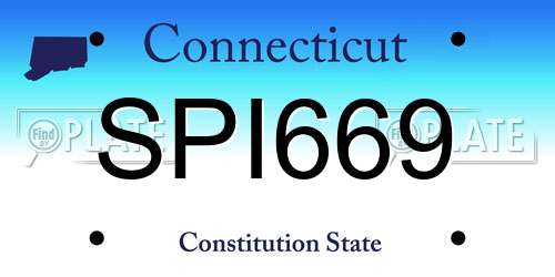SPI669 Connecticut License Plate