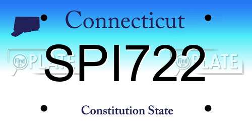 SPI722 Connecticut License Plate