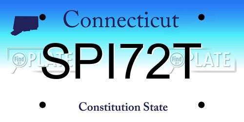 SPI72T Connecticut License Plate