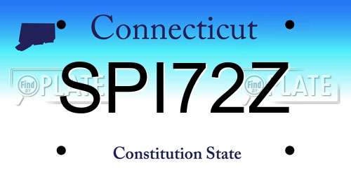 SPI72Z Connecticut License Plate