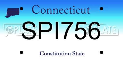 SPI756 Connecticut License Plate