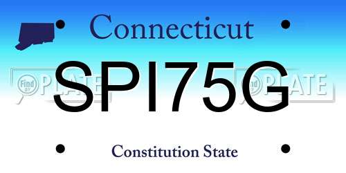 SPI75G Connecticut License Plate