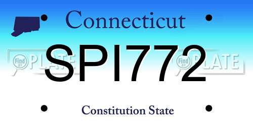 SPI772 Connecticut License Plate