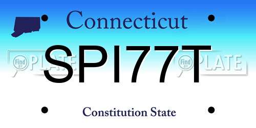 SPI77T Connecticut License Plate
