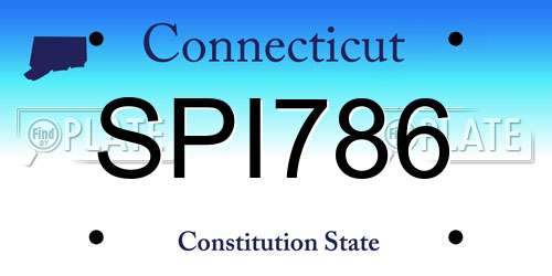 SPI786 Connecticut License Plate