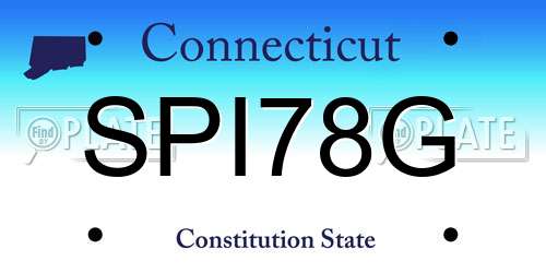 SPI78G Connecticut License Plate