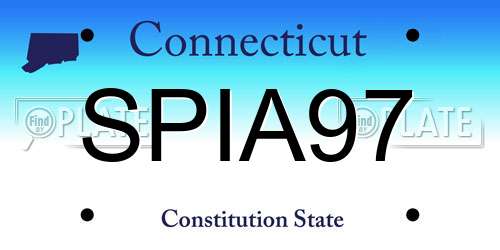 SPIA97 Connecticut License Plate