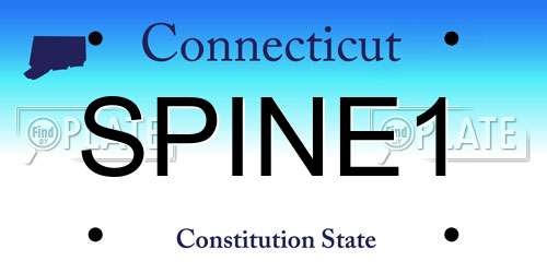 SPINE1 Connecticut License Plate
