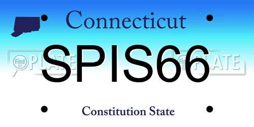 SPIS66 Connecticut License Plate