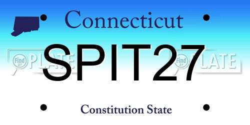 SPIT27 Connecticut License Plate