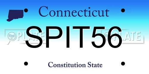 SPIT56 Connecticut License Plate