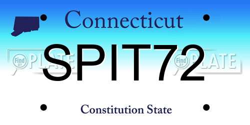 SPIT72 Connecticut License Plate