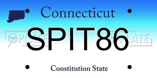 SPIT86 Connecticut License Plate