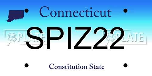 SPIZ22 Connecticut License Plate