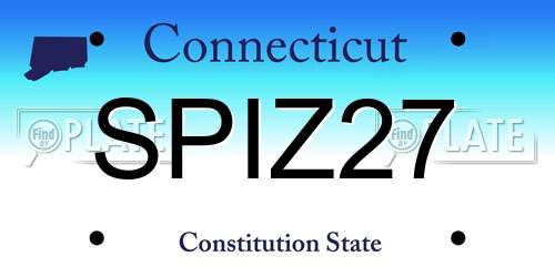SPIZ27 Connecticut License Plate