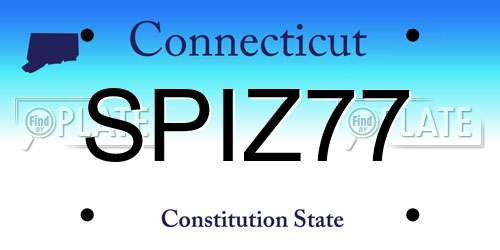 SPIZ77 Connecticut License Plate
