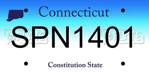 SPN1401 Connecticut License Plate