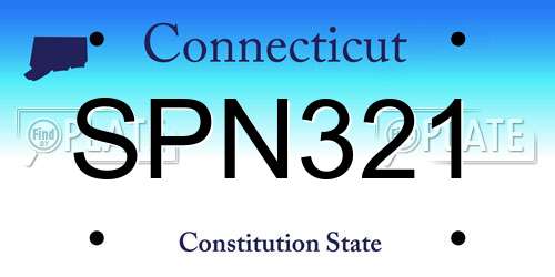 SPN321 Connecticut License Plate
