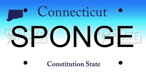 SPONGE Connecticut License Plate