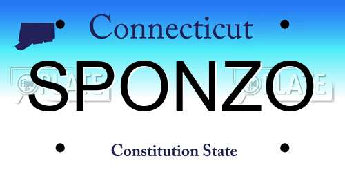 SPONZO Connecticut License Plate