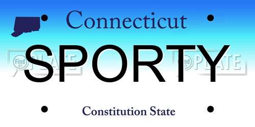 SPORTY Connecticut License Plate