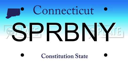 SPRBNY Connecticut License Plate