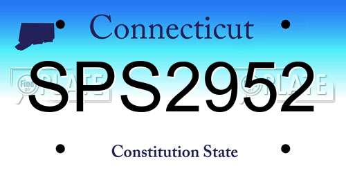 SPS2952 Connecticut License Plate