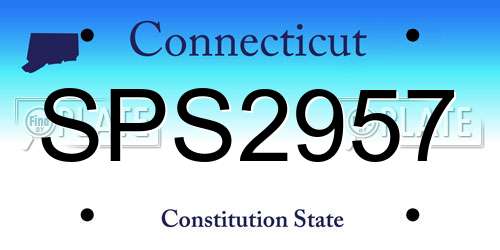 SPS2957 Connecticut License Plate