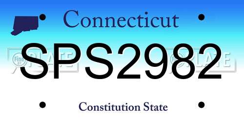 SPS2982 Connecticut License Plate