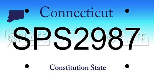 SPS2987 Connecticut License Plate