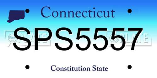 SPS5557 Connecticut License Plate