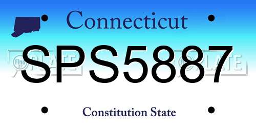 SPS5887 Connecticut License Plate