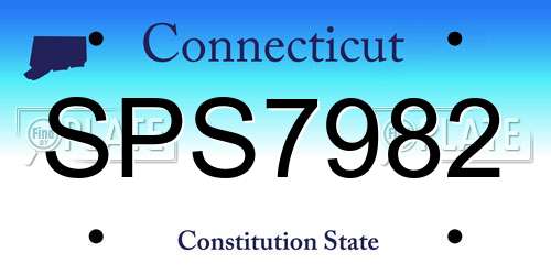 SPS7982 Connecticut License Plate