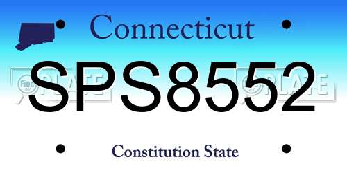 SPS8552 Connecticut License Plate