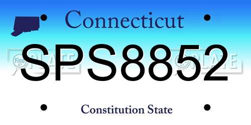 SPS8852 Connecticut License Plate