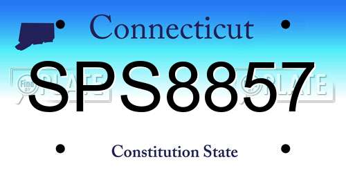 SPS8857 Connecticut License Plate