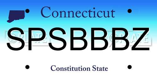 SPSBBBZ Connecticut License Plate