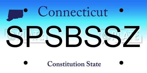 SPSBSSZ Connecticut License Plate