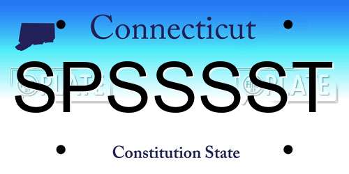 SPSSSST Connecticut License Plate