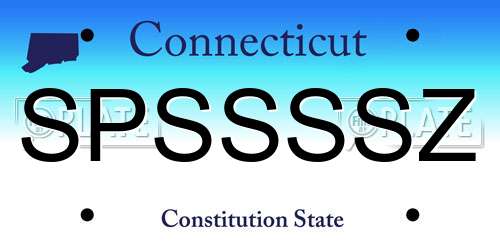 SPSSSSZ Connecticut License Plate