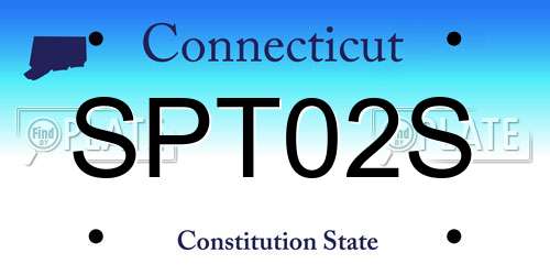 SPT02S Connecticut License Plate