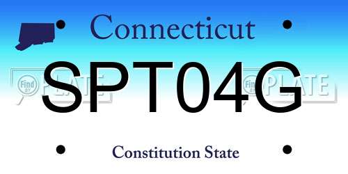 SPT04G Connecticut License Plate