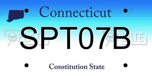 SPT07B Connecticut License Plate
